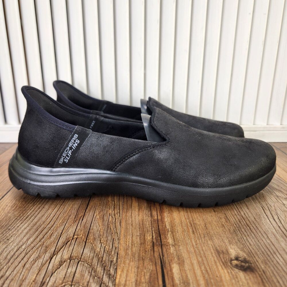 Skechers Slip-Ins On-the-Go Flex Captivating Hands Free Womens Sz 8 Black Shoes
